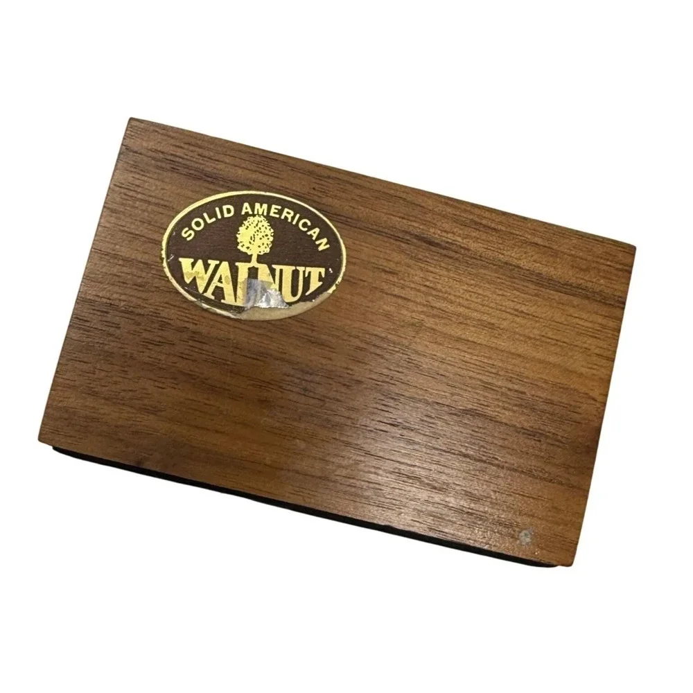 Vintage Wooden Business Card Holder with Caduceus Medical Desk Decor Doctor Gift